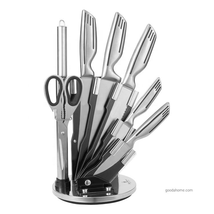 8-teiliges Küchenmesser-Set mit Hohlgriff und Acrylblock