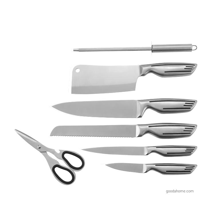 8-teiliges Küchenmesser-Set mit Hohlgriff und Acrylblock