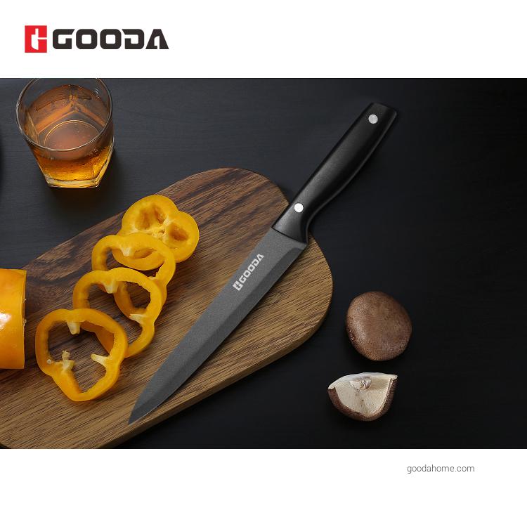 6-teiliges Küchenmesser-Set mit antihaftbeschichteter Klinge und Kunststoffgriff